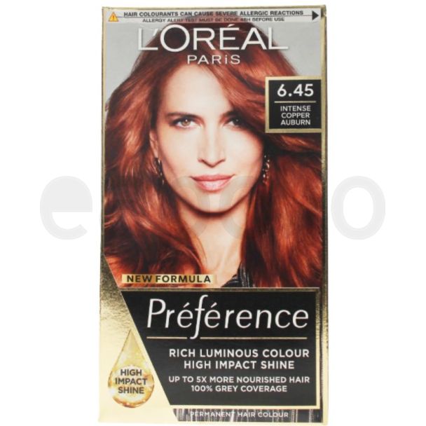 L'oreal Paris Preference Permanent Hair Dye - 6.45 Intense Copper Auburn
