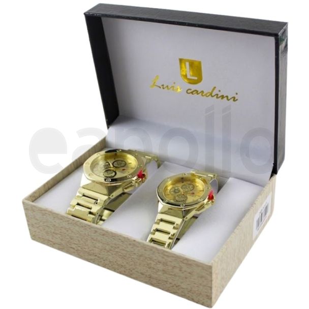 Luis Cardini His & Her Watch Gift Set - Gold (2498)