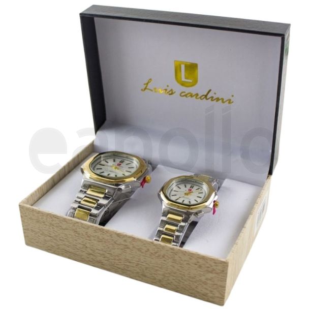 Luis Cardini His & Her Watch Gift Set - Gold/Silver (2521)