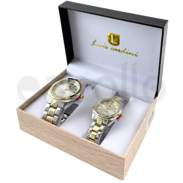 Luis Cardini His & Her Watch Gift Set - Gold/Silver(2522)