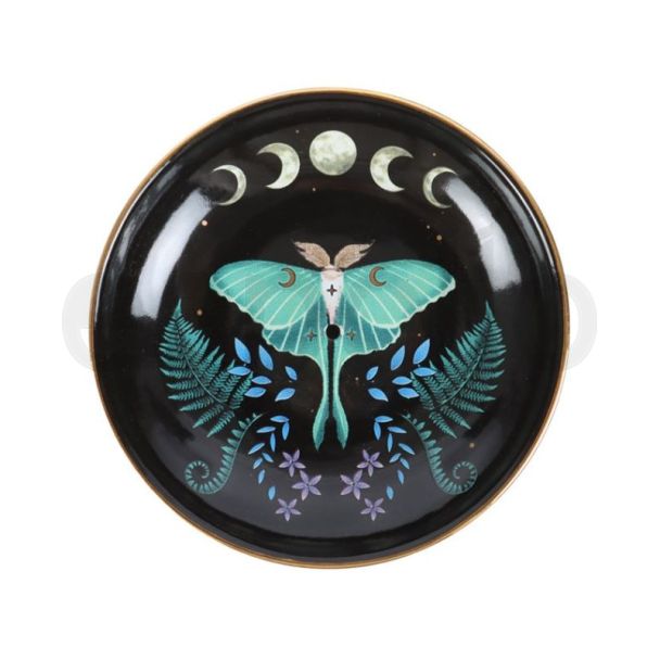 Luna Moth Ceramic Plate Incense Stick Holder