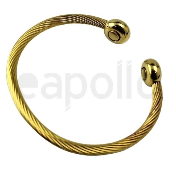 Wholesale Magnetic Adjustable Gold Twisted Bangle (One Size)