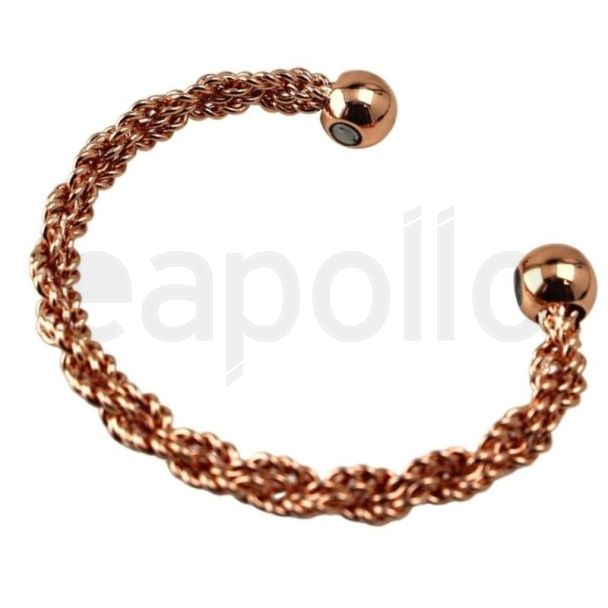 Magnetic Adjustable Copper Twisted Bangle (One Size)