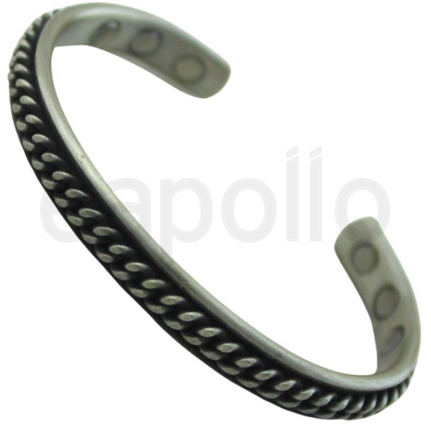 Magnetic Bangle – Chain Link Cuff (Silver)