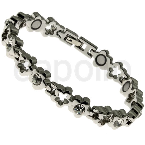 Magnetic Bracelet (9 Magnets) - Flower Design