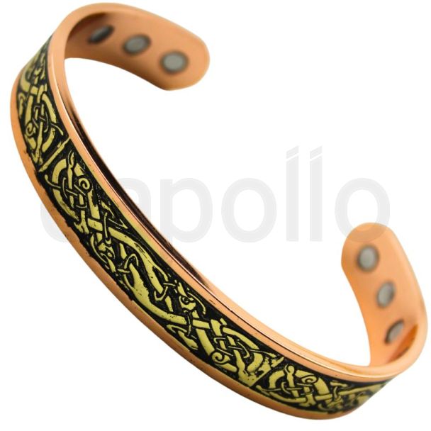 Magnetic Copper Bangle – Celtic Phoenix Design (Gold)