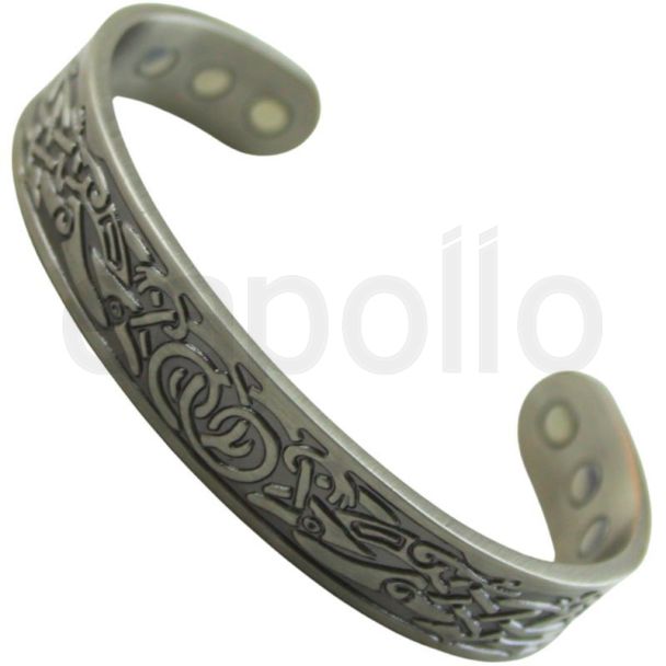 Magnetic Copper Bangle – Celtic Viking Engraved Design