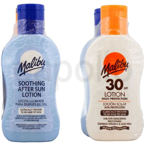 Malibu 2pc Lotion Set - SPF 30 Lotion & After Sun Lotion (2x100ml)