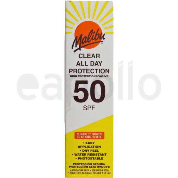 Malibu Clear All Day Protection Spray SPF 50 250ml