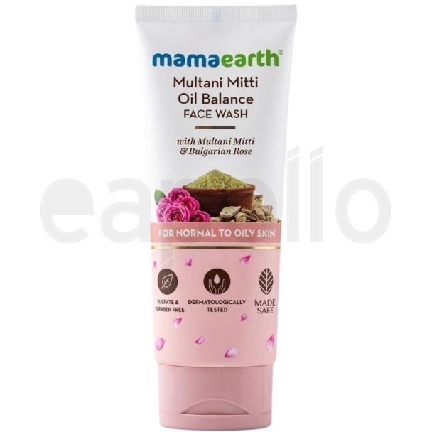 Mamaearth Multani Mitti Oil Balance Face Wash -  Bulgarian Rose (100ml)