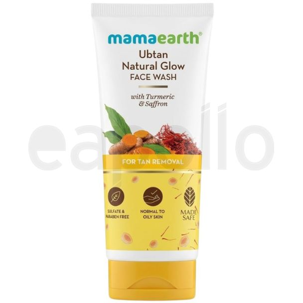 Mamaearth Ubtan Natural Glow Face Wash - Turmeric & Saffron (100ml)