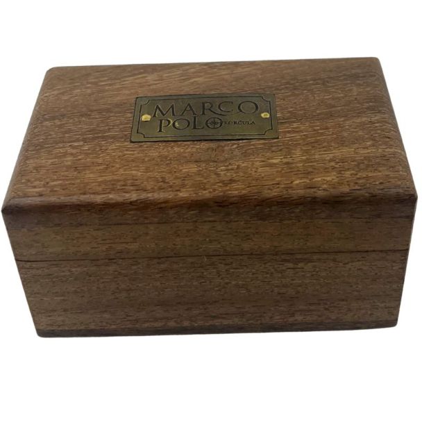 Marco Polo Wooden Box Leather Bound Telescope.