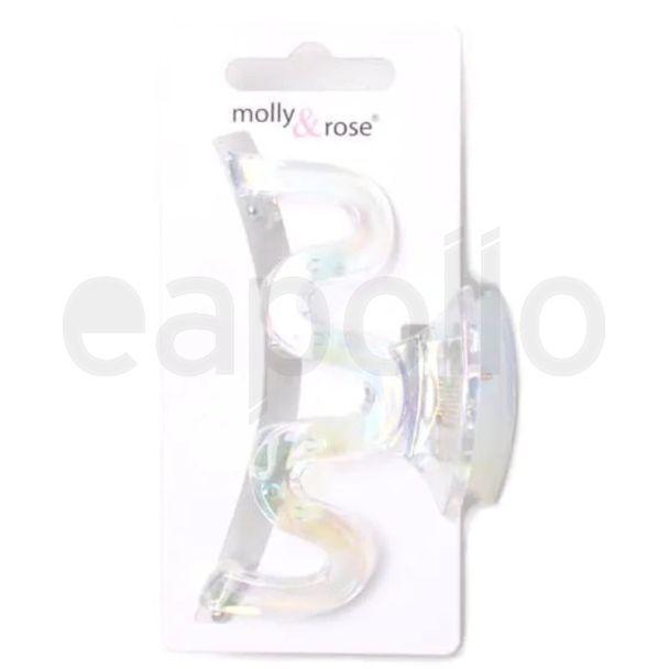Clear Iridescent Wavy Hair Clamp - 9cm