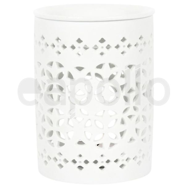 Matte Cut Out Oil Burner- White (11cm)