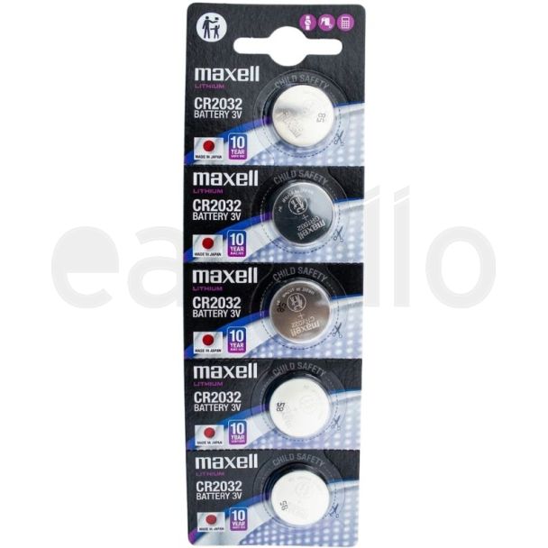 Maxell Lithium Batteries CR2032 -3V(Pack of 5)