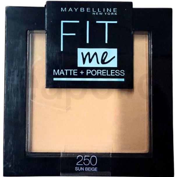 Maybelline Fit Me Matte + Poreless Pressed Powder- 250 Sun Beige (9g)