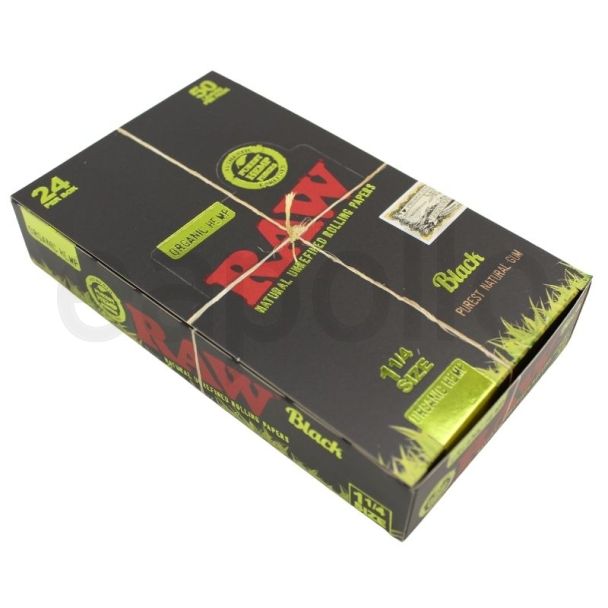 RAW Organic 1¼  Medium Size Papers - Black