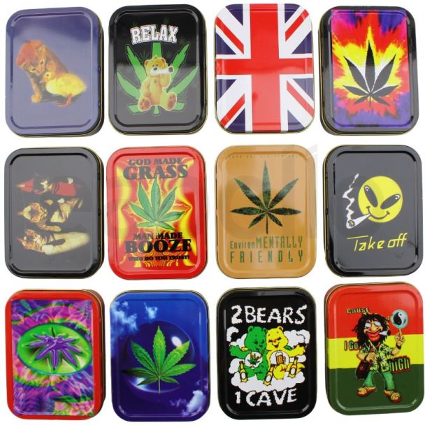 Medium Printed Design Metal Tins- Assorted Designs