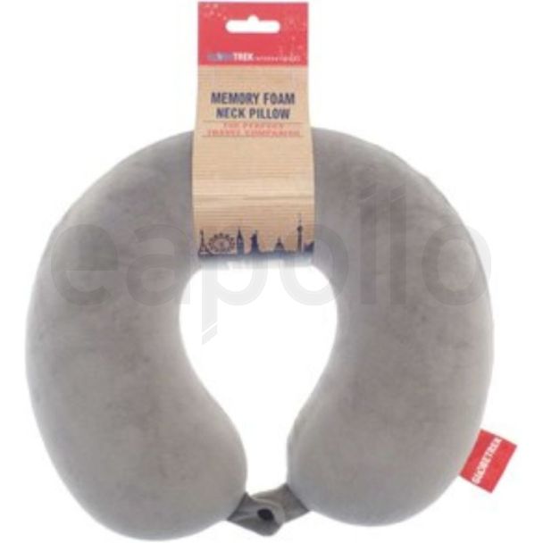 Memory Foam Travel Neck Pillow in Grey