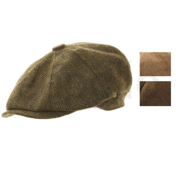 Men's 8 Panel Hawkins Collection Flat Caps - Assorted Colour & Sizes 