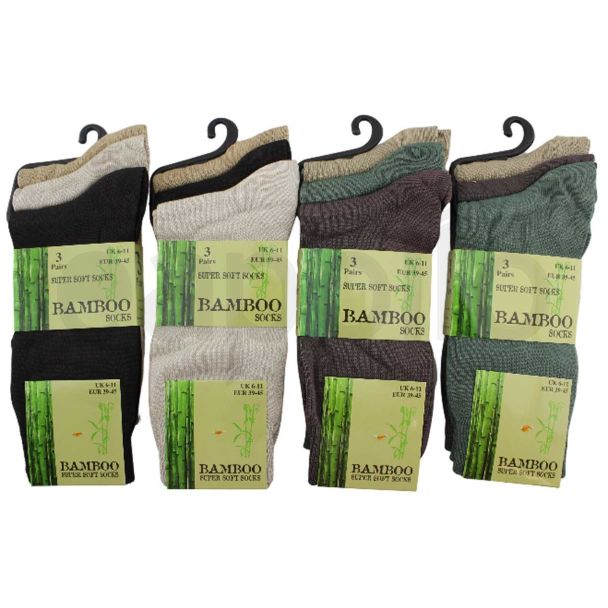 Wholesale Men's Bamboo Super Soft Socks-Light Assortment(UK 6-11)