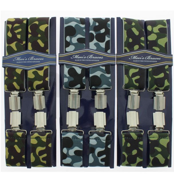 Men's Printed 35mm Braces - Camouflage Design 
