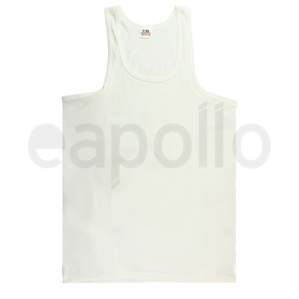 Wholesale Men's White 100% Cotton Vest - Large