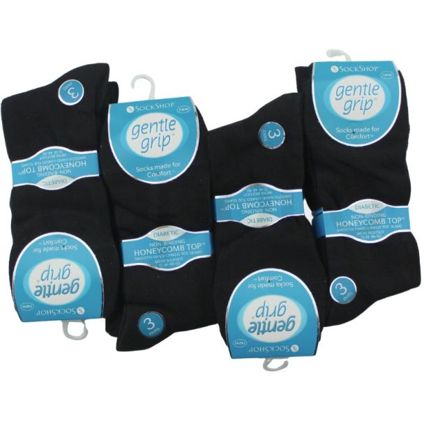 Men’s Diabetic Honeycomb Top Non Binding Bigfoot Socks (UK 12–14 / EU 46–50) – 3 Pair Pack