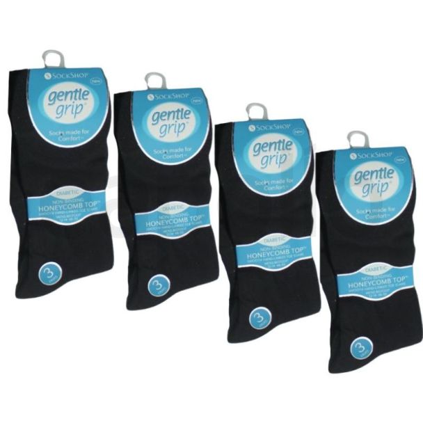 Men’s Diabetic Honeycomb Top Non Binding Bigfoot Socks (UK 12–14 / EU 46–50) – 3 Pair Pack