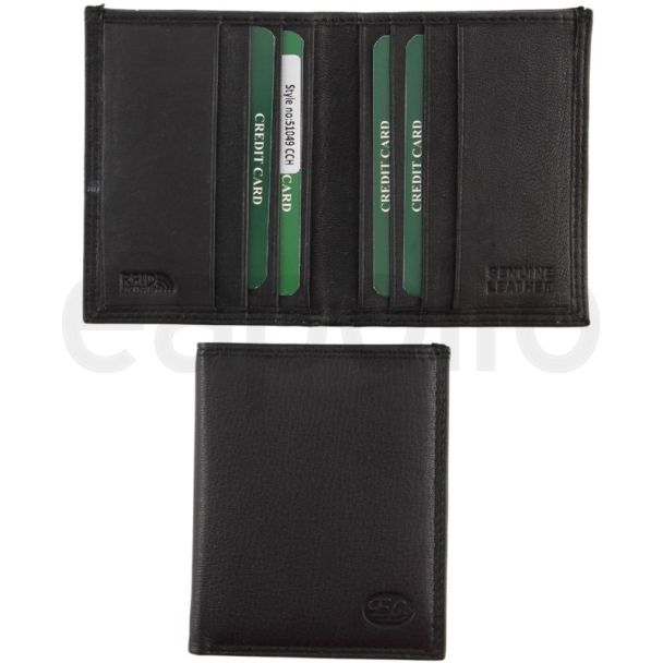 Wholesale Men's Florentino Leather Card Wallet - Black