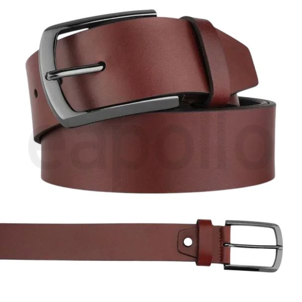 Primehide Men’s Full Grain Leather Belt with Screw Gunmetal Buckle 40mm Wide - Tan (XX-Large)