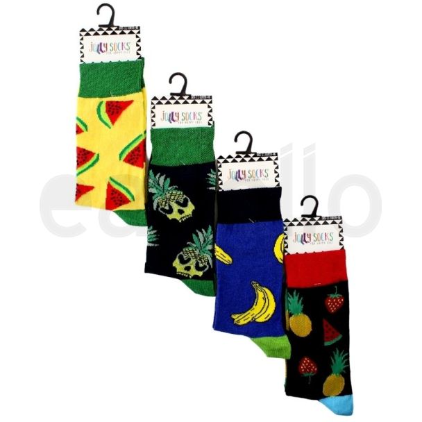 Men's Funky Fruits Designs Socks (1 Pair Pack) - Asst