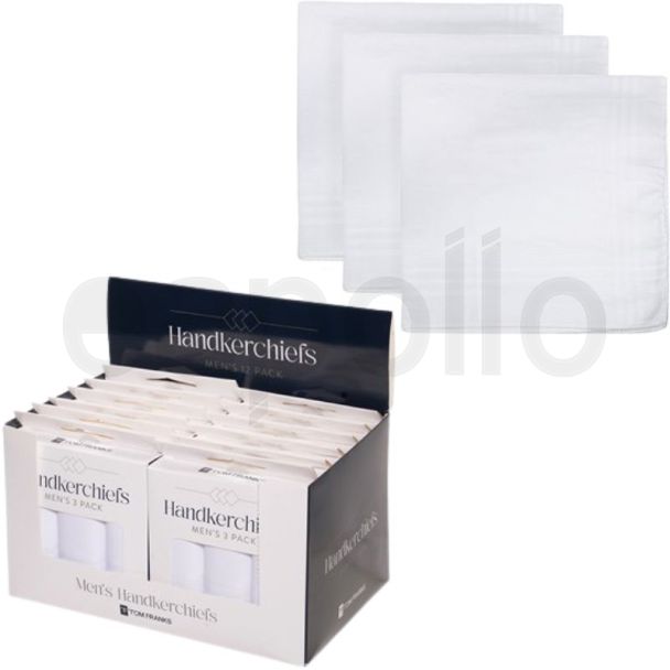 Men’s Plain Handkerchiefs 3 Pack – White