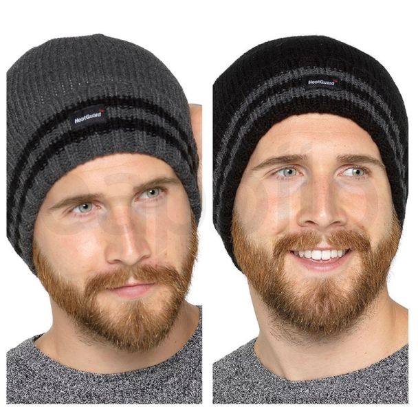 Mens Thinsulate Hat with Stripes - Assorted Colours
