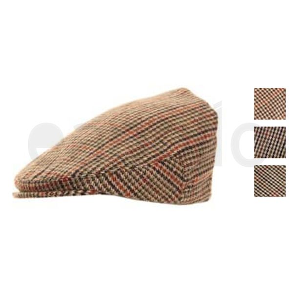 Men's Tweed Design Flat Cap - Assorted Colours & Sizes