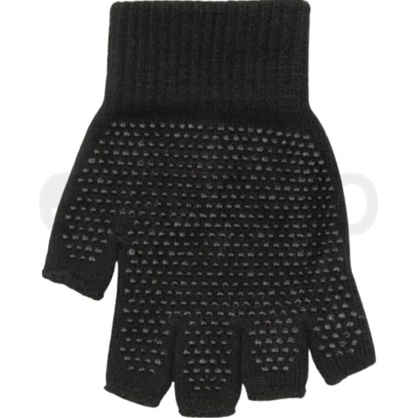 Mens Fresh Feel Fingerless Gripper Gloves - Black