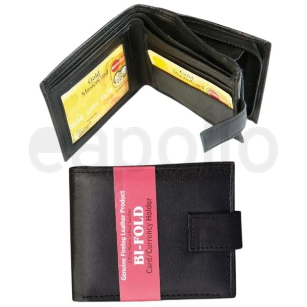 Men's Genuine Leather Bi-Fold RFID Wallet - Brown