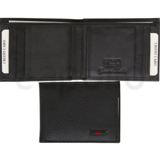 Mens RFID Secured Genuine Leather Wallet- Black