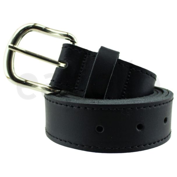 Men's Genuine Leather Stitched Belts 1.25" Wide - Black (X Large)