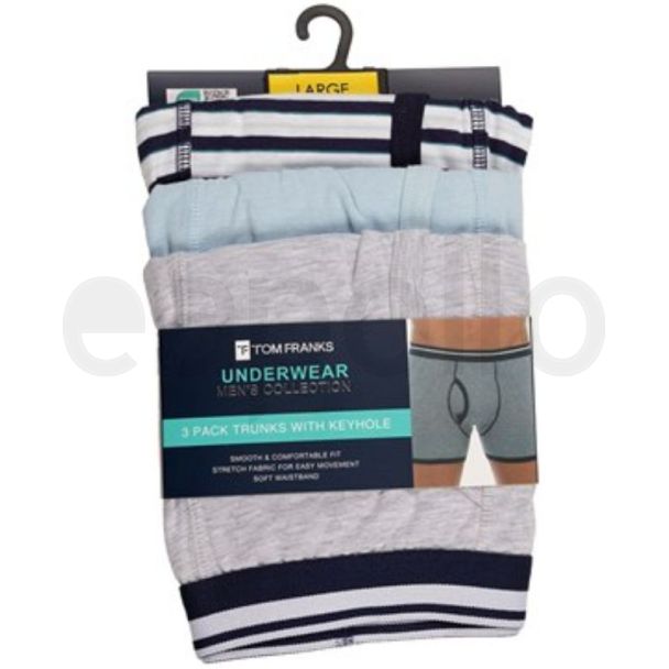 Men's Keyhole Trunks (Pack of 3) - Assorted 