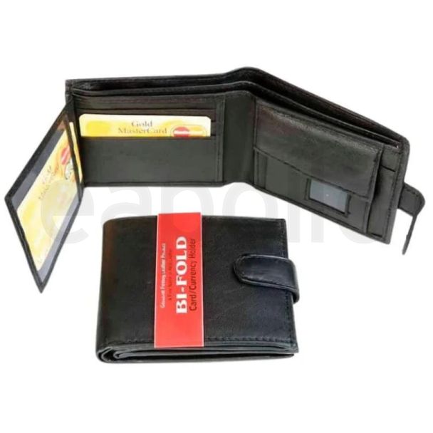 Men's Genuine Leather RFID Wallet - Black