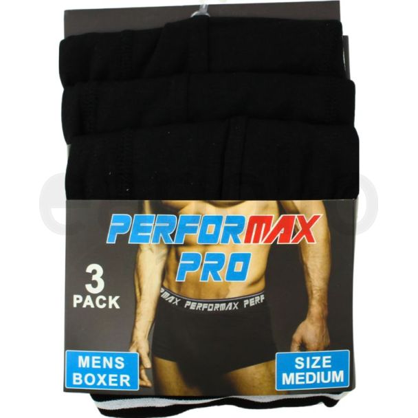 Men's Plain Cotton Rich Boxers (3 Pack) -Black (X-Large - 39-41")