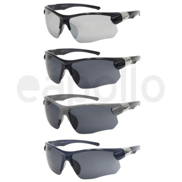 Men's Semi-Rimless Sports Sunglasses (UV Protection) - Assorted 