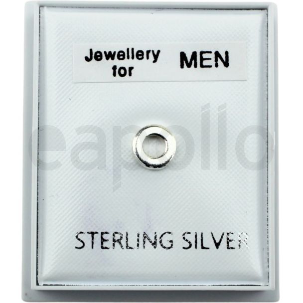 Men's Sterling Silver Circle Cut-Out Stud Earrings