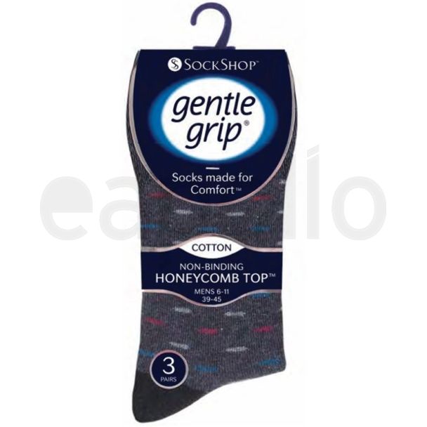 Men's "Urban Lair" Gentle Grip Ankle Socks (3 Pack) - Assorted