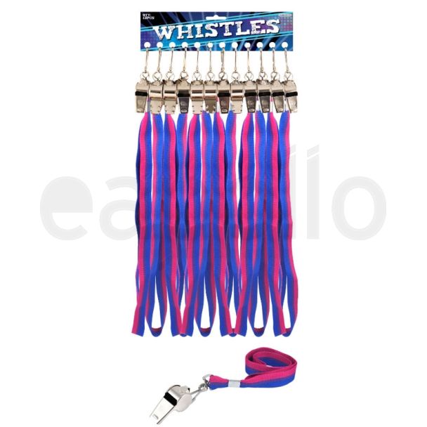 Metal Whistle With Lanyard - Bisexual Pride