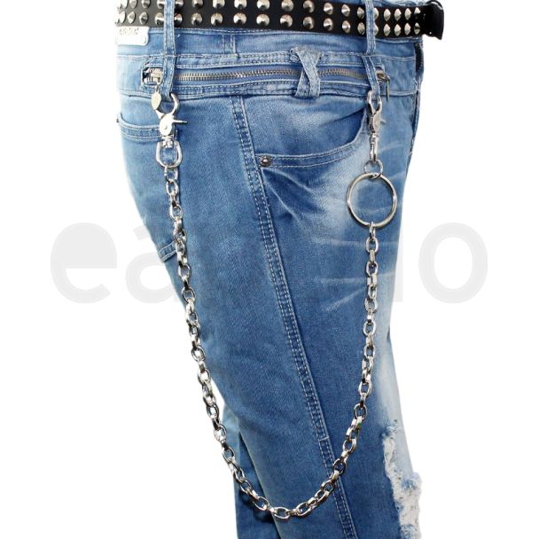 Metal Keychain With Small Links (Silver) - 4cm Ring