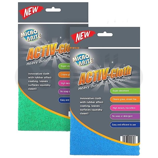 MICRO BRITE ACTIV Heavy Duty Microfibre Cloths - Assorted Colours