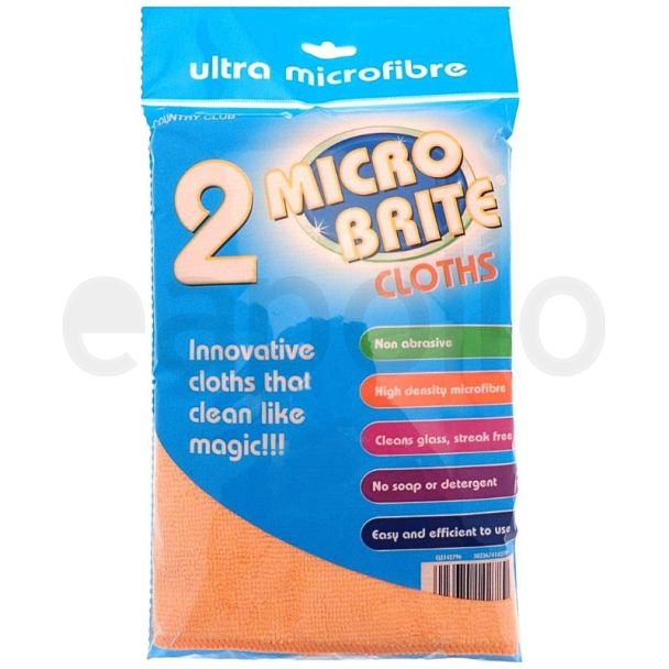 2pcs Micro Brite Ultra Microfibre Cloths
