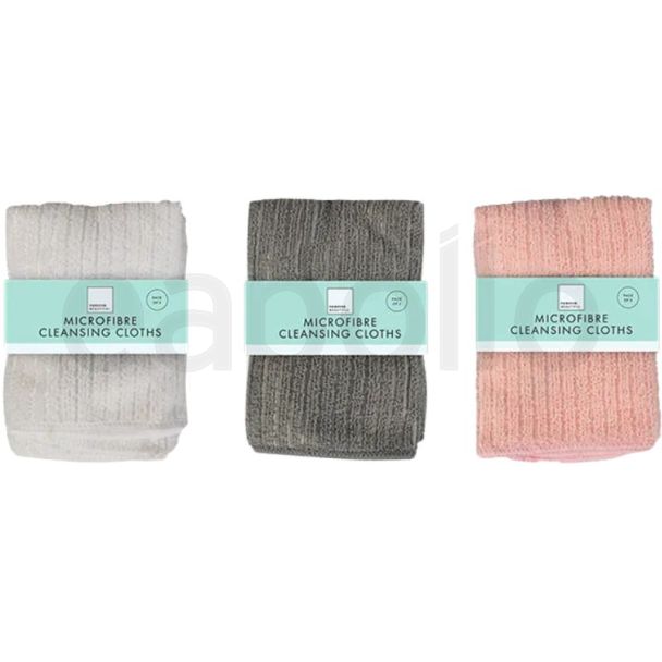 Microfibre Face Cloths - Pack of 3 - Assorted